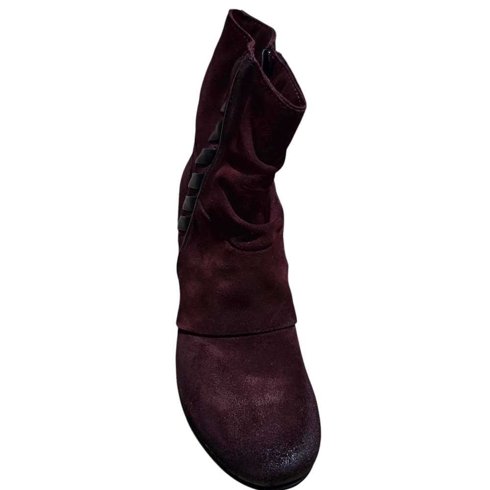 Miz Mooz suede distressed wedge boots - 40 Ruched Winter Casual Ankle